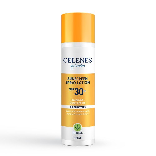 Celenes Солнцезащитный спрей-лосьон SPF 30+, 150мл