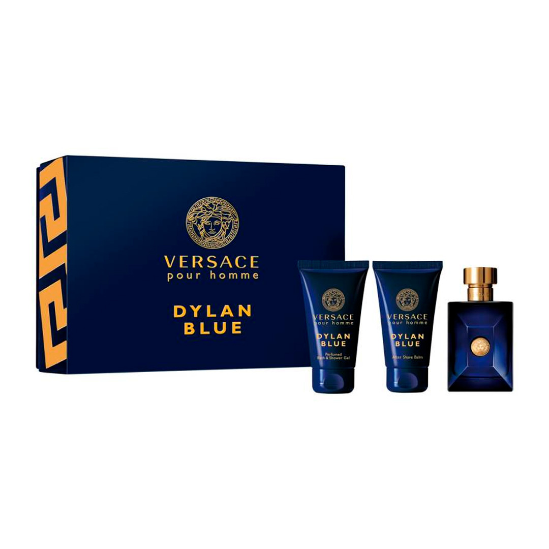 Pour homme dylan blue. Туалетная вода Versace Dylan Blue. Versace Dylan Blue pour homme EDT 50ml. Versace pour homme Dylan Blue. Набор Версаче Дилан Блю.